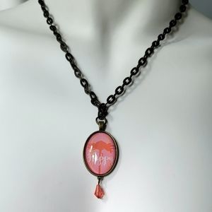 Fashion "Happy"  Pendant Necklace 18"